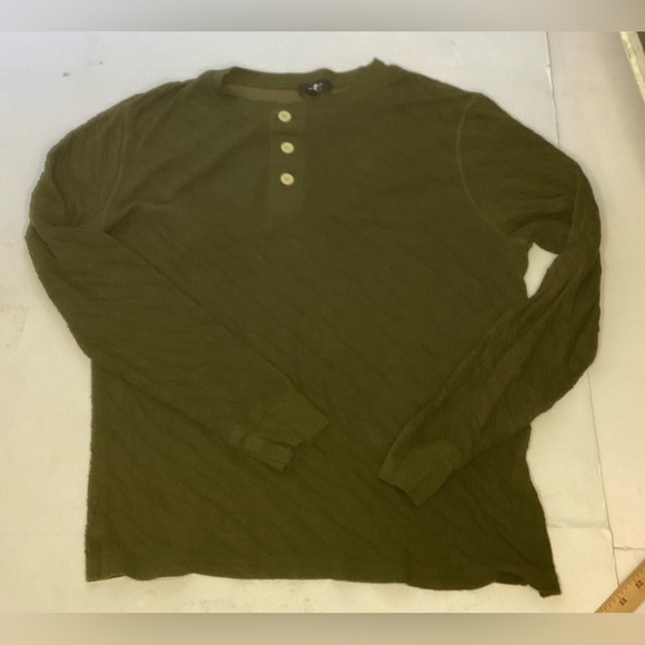 7 for all mankind long sleeve dark green, men’s  sweatshirt Med - Picture 7 of 10